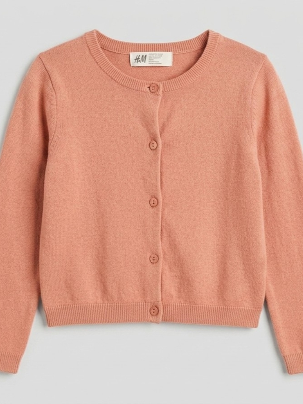 H&M Little Girls Fine Knit Cardigan - Peach Size 3/4T